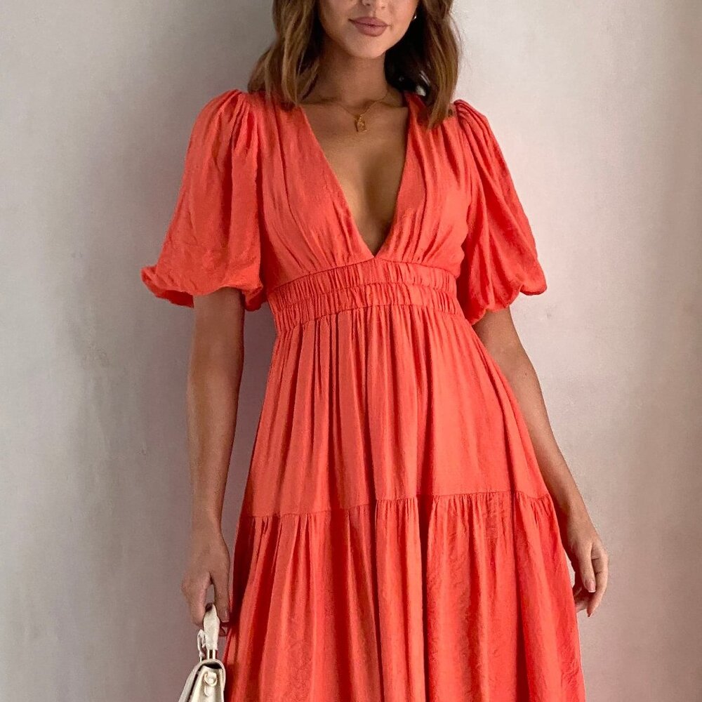 Erin Midi Dress - Melon